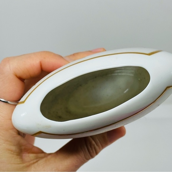 Vintage Action Hummingbird Bird Flat Vase Japan Iris Flower Spring Round Short - Picture 5 of 12